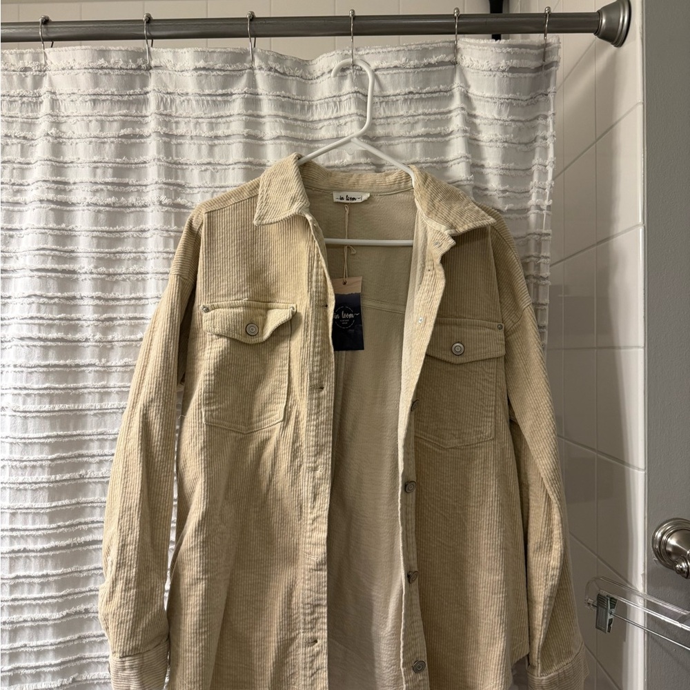 In Bloom Beige Corduroy Shirt